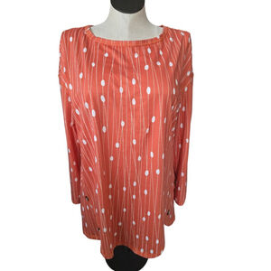 Women's Nora Cora Orange & White Long Sleeve Tee L